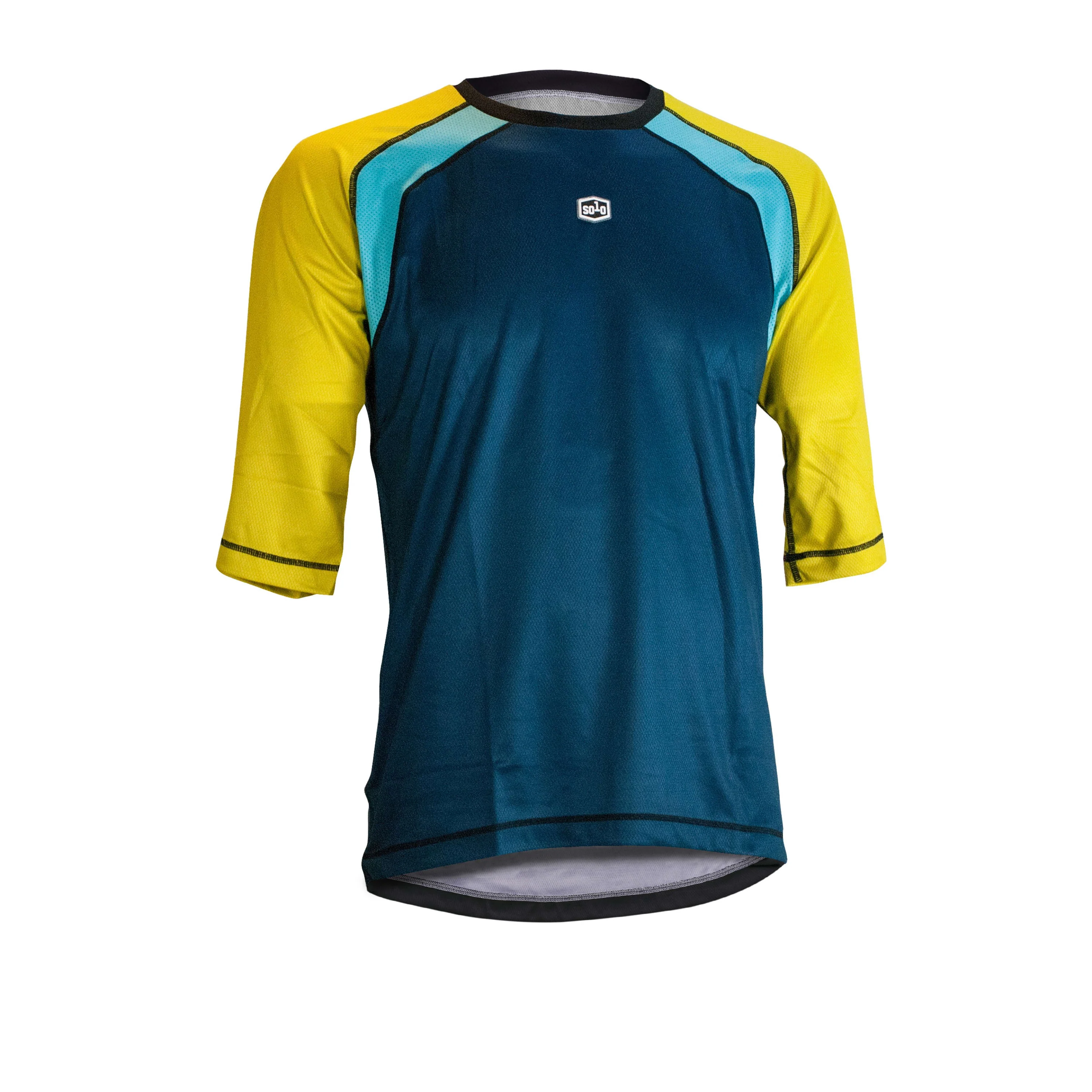 Solo Corridor 3/4 Sleeve Jersey - Blue / Yellow - Image 5
